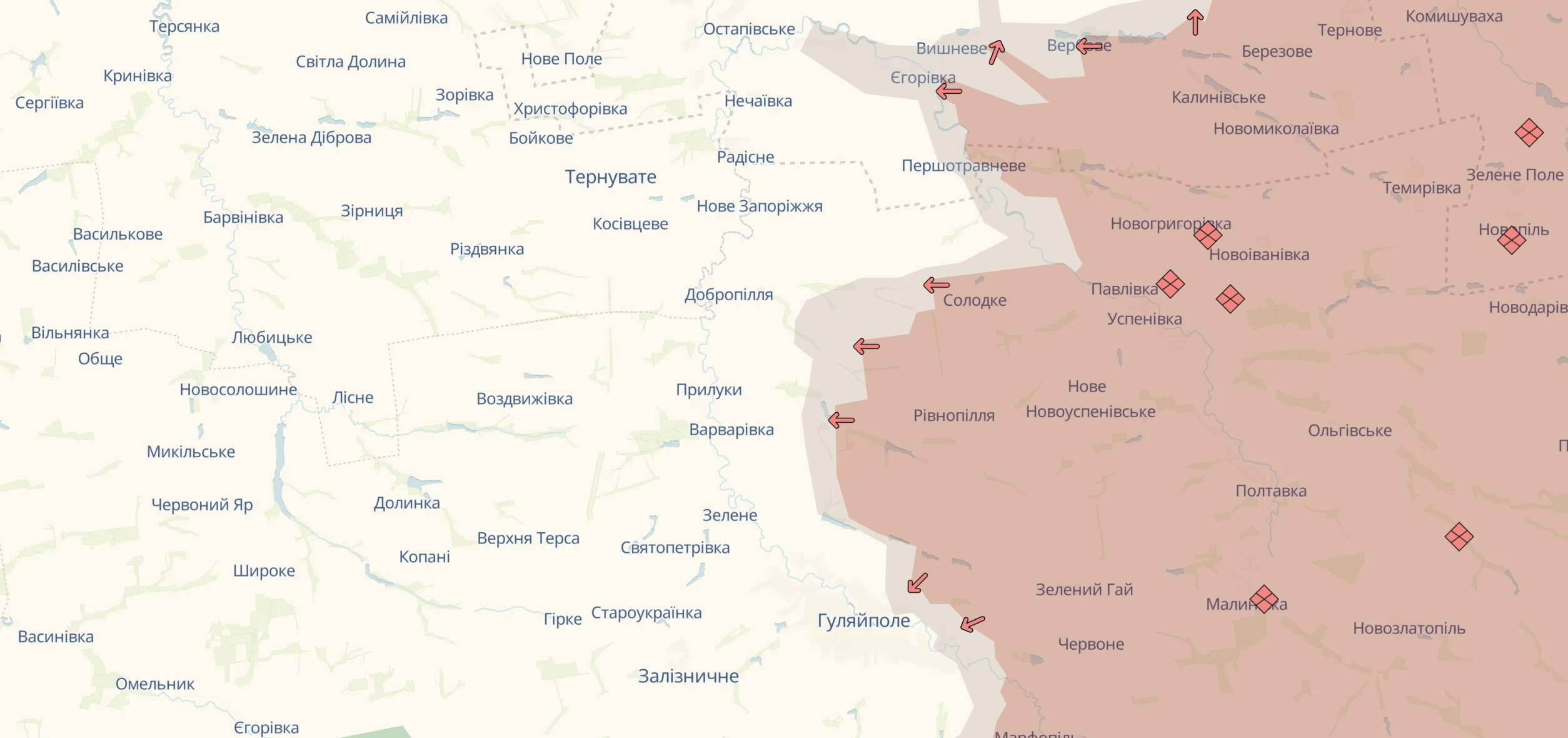Орієнтовна карта бойових дій станом на 3 грудня о 23:26
